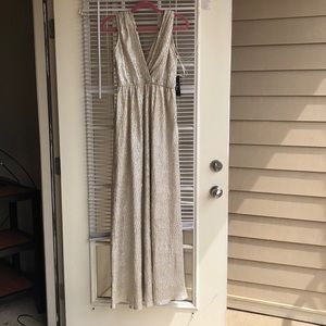 Long formal gold dress